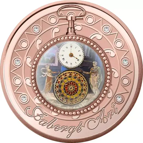 2023 Niue Faberge Pocket Watch 1 oz Silver Coin