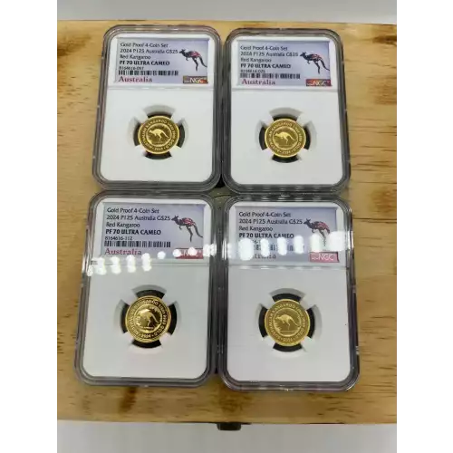 2024 1/4 oz Perth Mint Kangaroo Proof .9999 Gold Coin NGC PF70 DCAM (2)