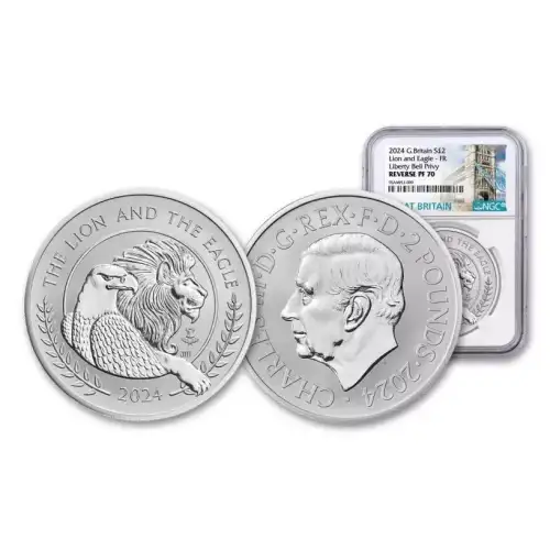 2024 1-oz Royal Mint Silver Lion Eagle Reverse Proof .999 Silver Coin NGC PF70 Ultra-Cameo First Releases