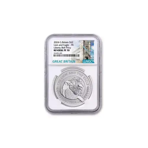 2024 1-oz Royal Mint Silver Lion Eagle Reverse Proof .999 Silver Coin NGC PF70 Ultra-Cameo First Releases  (3)