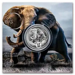 2024 1 oz South Africa Big Five Series III Elephant .999 Silver Coin BU (In Card) (4)
