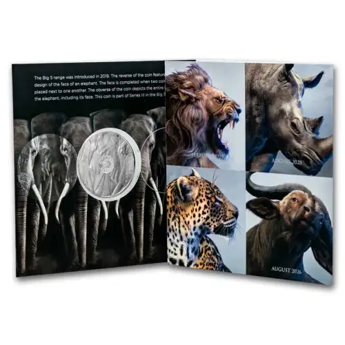 2024 1 oz South Africa Big Five Series III Elephant .999 Silver Coin BU (In Card) (3)