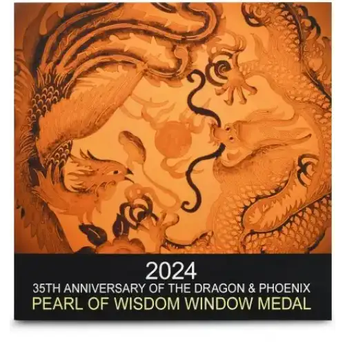 2024 1oz 35th Anniversary of the Dragon and Phoenix - Pearl of Wisdom Window Antiqued .999 Silver Medal (3)