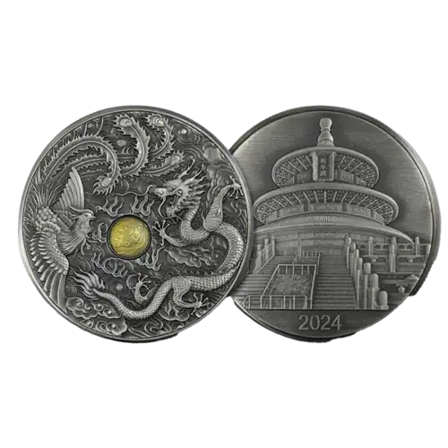 2024 1oz 35th Anniversary of the Dragon and Phoenix - Pearl of Wisdom Window Antiqued .999 Silver Medal (4)