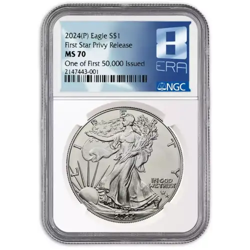 2024 1oz American Silver Eagle Star Privy Silver NGC MS70
