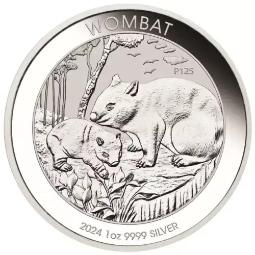 2024 1oz Australia Perth Mint Wombat .9999 Silver BU Coin (2)