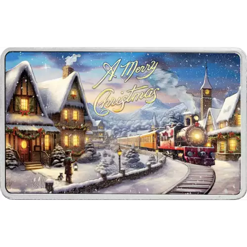 2024 1oz Cameroon Santa Express Christmas Postcard .999 Silver Coin