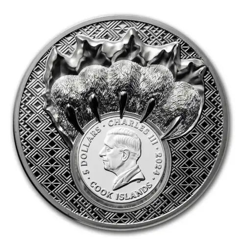2024 1oz Cook Islands King of the North: Polar Bear .9999 Silver Coin (2)