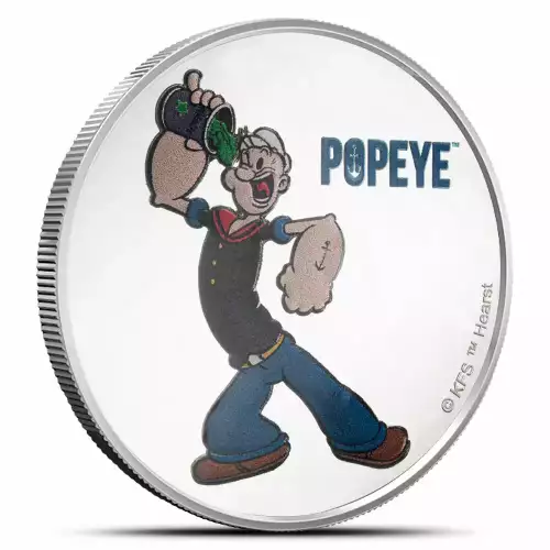 2024 1oz Fiji Popeye 999 Silver Coloured Bullion Coin (3)