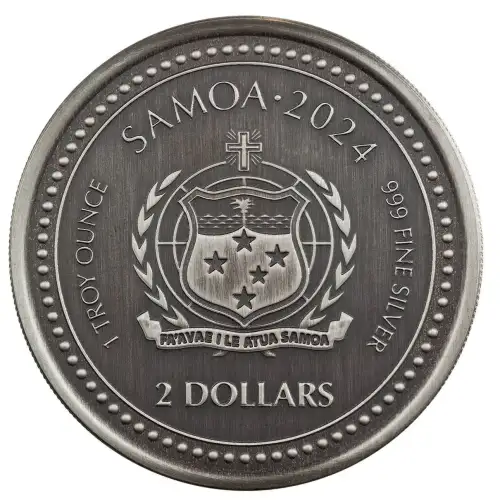 2024 1oz Samoa Jesus Collection: The Creator Alpha Strike .999 Antique Silver (2)