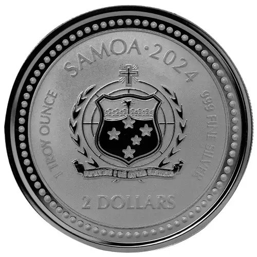 2024 1oz Samoa Seahorse .999 Silver Proof- like Coin  (2)