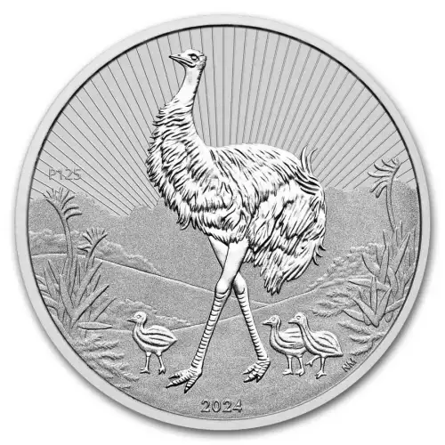 2024 2oz Australia Perth Mint Emu Mother and Baby .9999 Silver Coin (3)