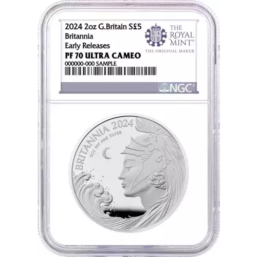 2024 2oz Royal Mint Britannia Proof .999 Silver Coin NGC PF 70 Ultra Cameo  (2)