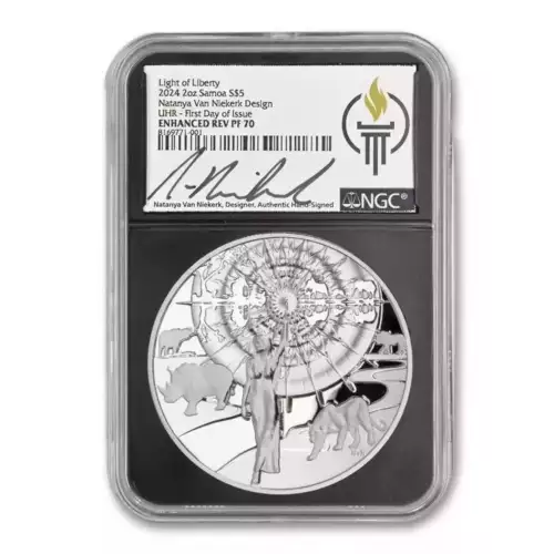 2024 2oz Samoa Light of Liberty .9999 Silver Coin NGC PF70 FDOI Natanya Van Niekerk Signature  (4)