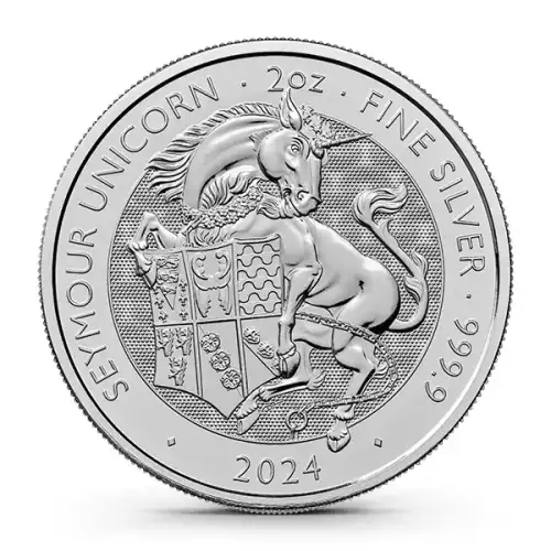 2024 2oz  Tudor Beasts Series - The Seymour Unicorn .9999 Silver BU Coin (2)