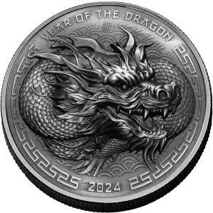 2024 Fiji Year of the Dragon UHR 1 oz Silver Coin