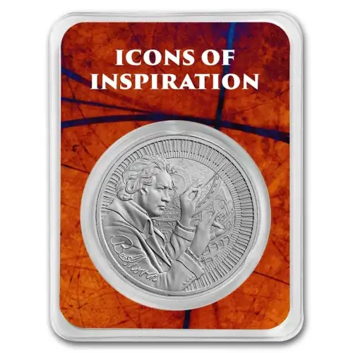 2024 Niue 1oz Icons of Inspiration: Beethoven BU .999 Silver in Assay