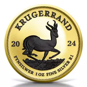 2024 South Africa Krugerrand 24k Yellow Gilding with Black Platinum 1 oz Silver Coin (2)