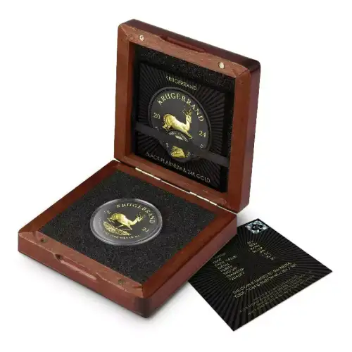 2024 South Africa Krugerrand Black Platinum with 24k Gilding 1 oz Silver Coin (2)