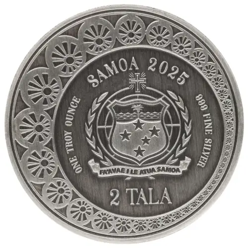 2025 1 oz Samoan - Mermaid & Pearl Antique & Colorized Silver Coin (3)