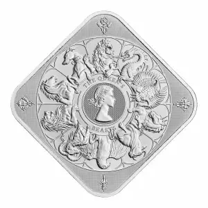 2025 10oz UK Royal Mint Queen's Beasts Completer .9999 Silver BU Bar