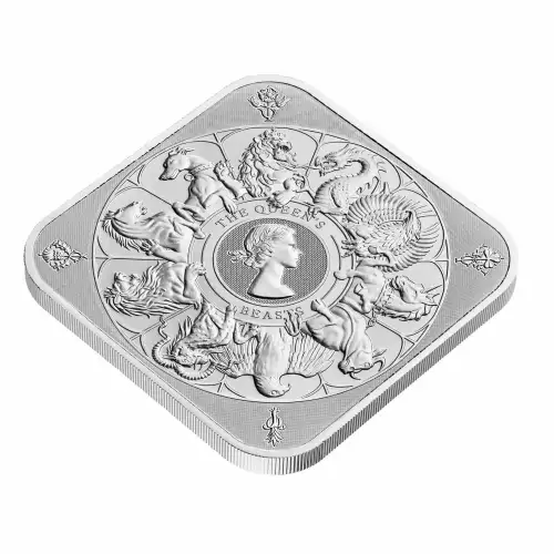 2025 10oz UK Royal Mint Queen's Beasts Completer .9999 Silver BU Bar (2)