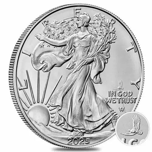 2025 1oz American Silver Eagle w/ Eagle Privy .999 Silver Coin (2)