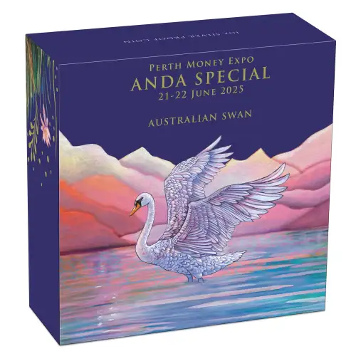 2025 1oz Australia Perth Money Expo ANDA Special Swan .9999 Silver Proof Coin  (5)