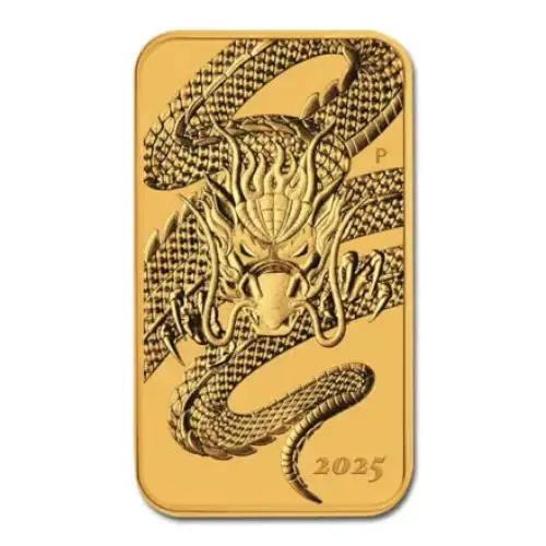 2025 1oz Australian Perth Mint Dragon .9999 Gold Bar