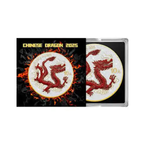 2025 1oz China Dragon Diamond Dust Edition .999 Silver Coin