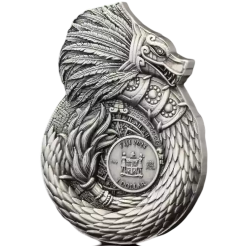 2025 1oz Fiji Dragons of the World: Aztec-Mayan .999 Silver BU Coin (2)
