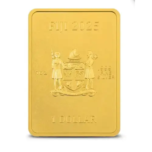 2025 1oz Fiji Snake High Relief Gold Gilded .999 Silver Coin Bar (2)