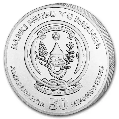 2025 1oz Rwanda African Ounce Series - Martial Eagle BU .999 Silver Coin (2)