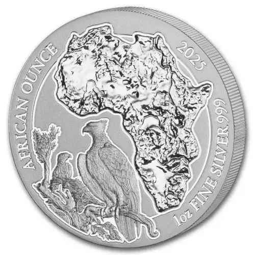 2025 1oz Rwanda African Ounce Series - Martial Eagle BU .999 Silver Coin (3)