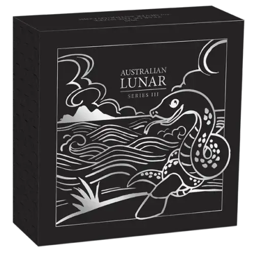 2025 2oz Australia Perth Mint Lunar Series III - Year of the Snake .9999 Silver Antiqued Coin  (3)