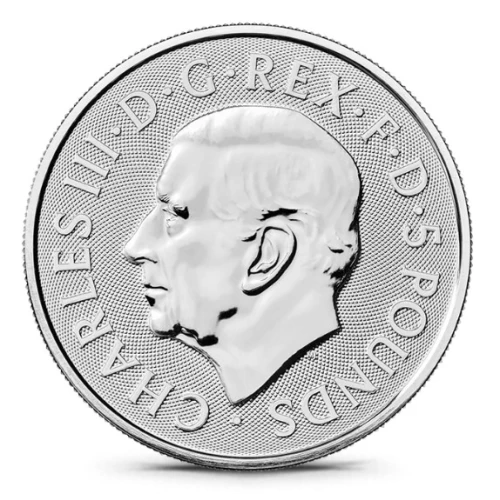 2025 2oz Great Britain The Royal Mint Tudor Beasts Series - Greyhound of Richmond .9999 Silver Coin (2)