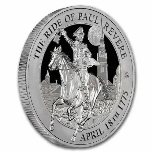 2025 5oz St Helena Paul Revere Midnight Ride .999 Silver Proof Coin (2)