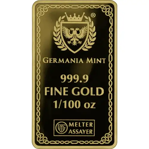 2026 1/100 oz Germania Mint Odin .9999 Proof Gold Bar in Assay (4)