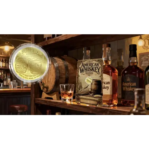 2026 1/1000th oz Niue Whiskey Bourbon Gold Coin in Card (3)