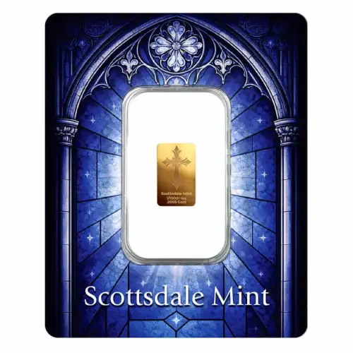 2026 1/100th oz Scottsdale Mint Cross .9999 Gold Bar in Certi-Lock Assay