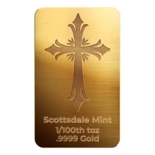 2026 1/100th oz Scottsdale Mint Cross .9999 Gold Bar in Certi-Lock Assay (3)