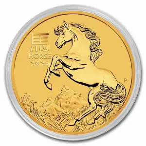 2026 1/10oz Australia Perth Mint Lunar Series III: Year of the Horse .9999 Gold Coin (3)