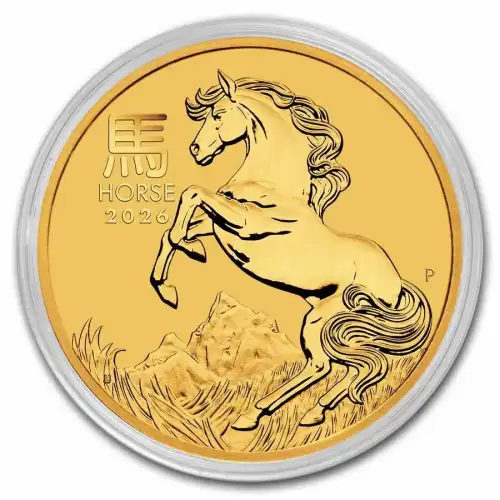 2026 1/20oz Australia Perth Mint Lunar Series III: Year of the Horse .9999 Gold Coin (3)