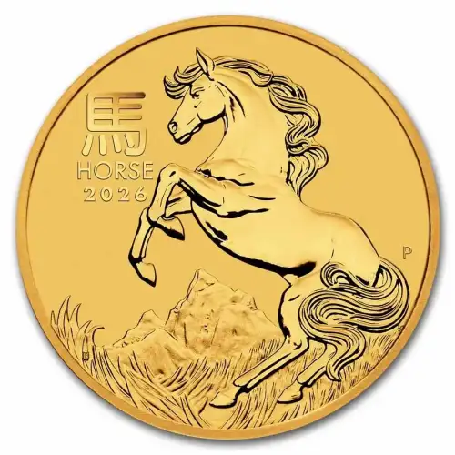 2026 1/20oz Australia Perth Mint Lunar Series III: Year of the Horse .9999 Gold Coin (4)