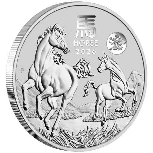 2026 1 oz Australian Perth Mint  Lunar Series III: Year of the Horse w/ Dragon Privy .9999 Silver Coin