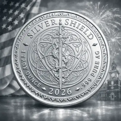 2026 1 oz GSM Silver Shield America First V2 .999 Silver BU Round