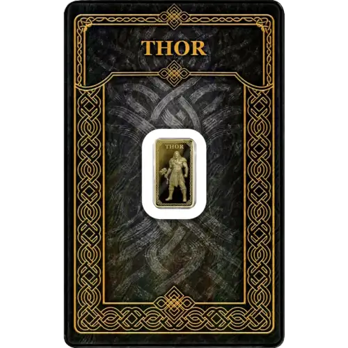 2026 1/100 oz Germania Mint Thor .9999 Proof Gold Bar in Assay