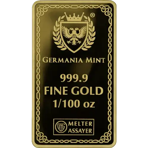 2026 1/100 oz Germania Mint Thor .9999 Proof Gold Bar in Assay