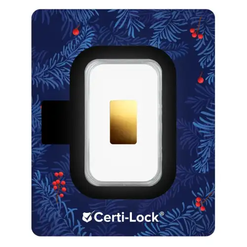 2026 1/100th oz Scottsdale Mint Merry Christmas Angel .9999 Gold Bar in Certi-Lock Assay