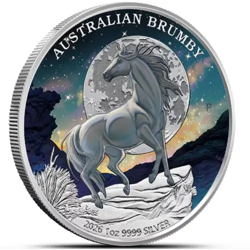 2026 1oz Australia Brumby Colorized .9999 Silver BU Coin